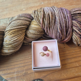 Triple Strikkering (forgyldt) - Antique Rose