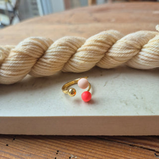 Kugle Strikkering (forgyldt) - Neon dream